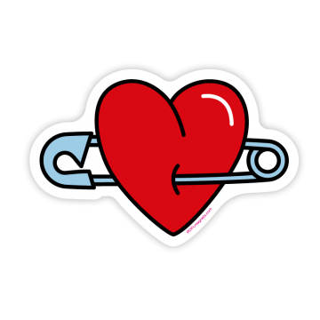 Heart with a safety pin