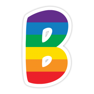 Rainbow-like B letter