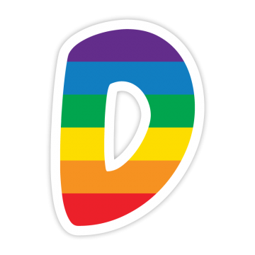 Rainbow-like D letter