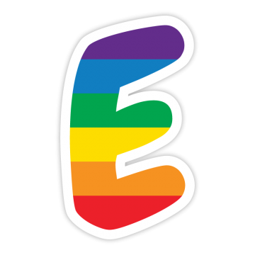 Rainbow-like E letter
