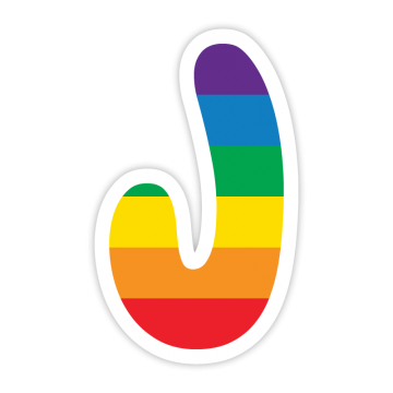 Rainbow-like J letter