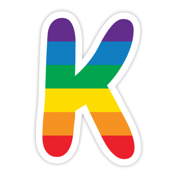 Rainbow-like K letter