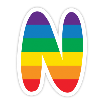 Rainbow-like N letter