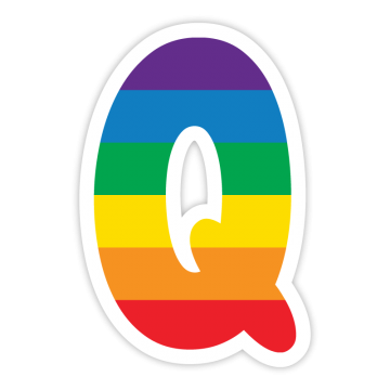 Rainbow-like Q letter