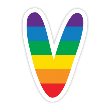 Rainbow-like V letter