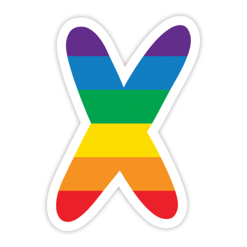 Rainbow-like X letter