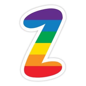 Rainbow-like Z letter