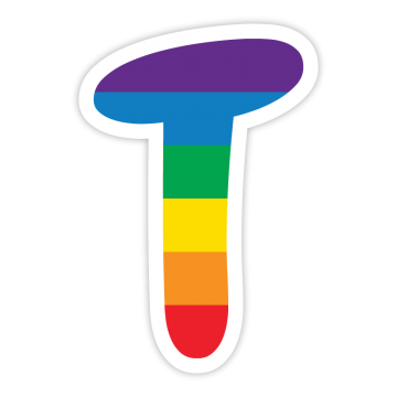 Rainbow-like T letter