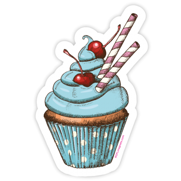Modrý cupcake