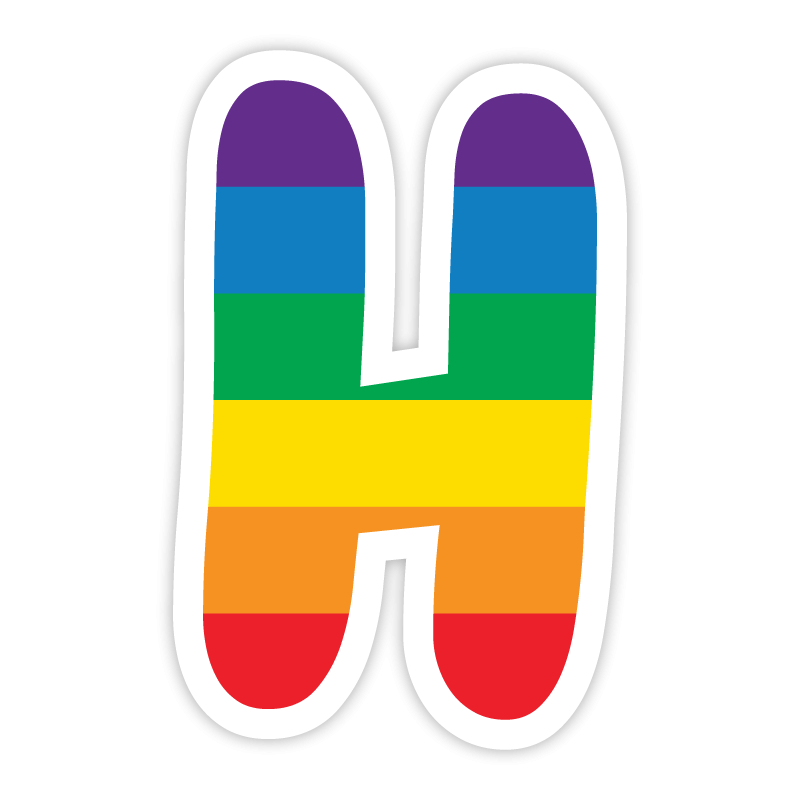 Rainbow-like H letter