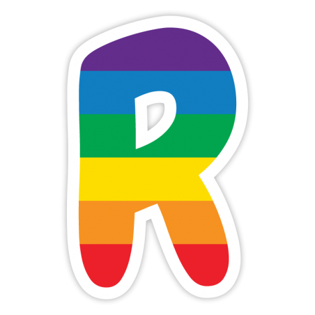 Rainbow-like R Letter